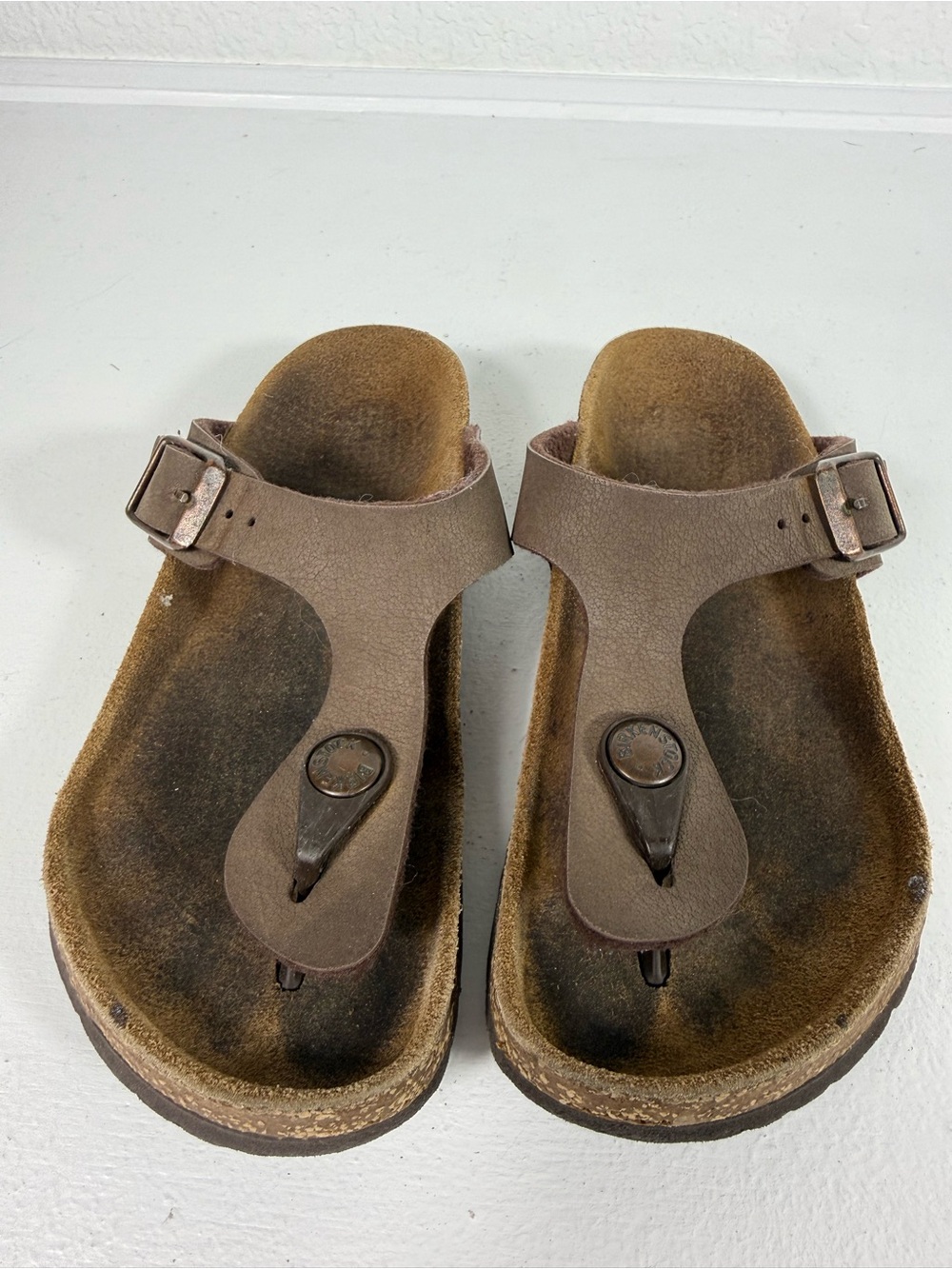 Birkenstock Kids Brown Toe-Post Sandals with Buckle